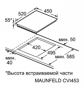 картинка Варочная панель Maunfeld CVI453SBWH LUX 